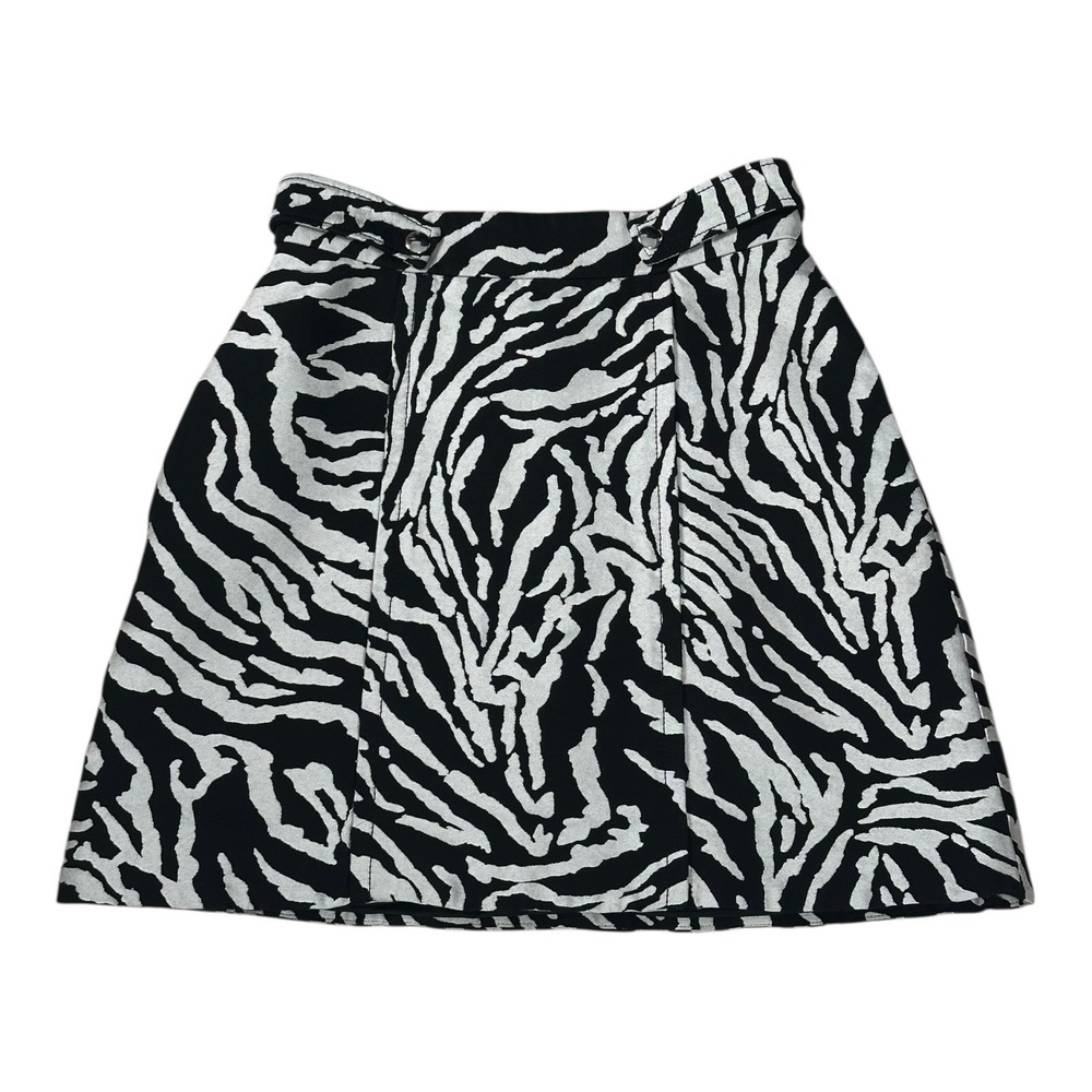 Proenza Schouler White Black‎ Aline Mini Cotton Zip Skirt Zebra Size 2